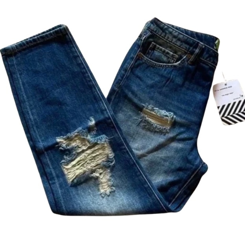 Free People X Sandrine Rose Straight Leg Distressed Jeans NWT